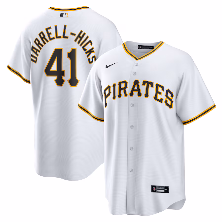 Men's Pittsburgh Pirates Michael Darrell-Hicks Nike White Home Replica Jersey - Ujersey