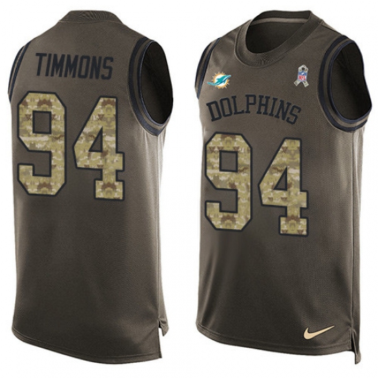 Men's Nike Miami Dolphins #94 Lawrence Timmons Limited Green Salute to Service Tank Top NFL Jersey - Ujersey
