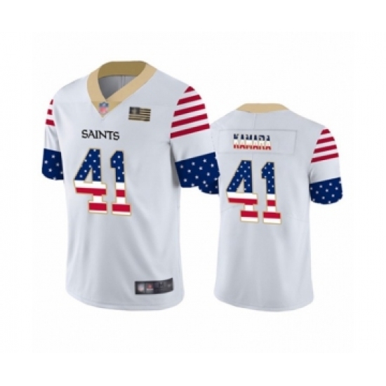 Men's New Orleans Saints #41 Alvin Kamara White Independence Day Limited Football Jersey - Ujersey