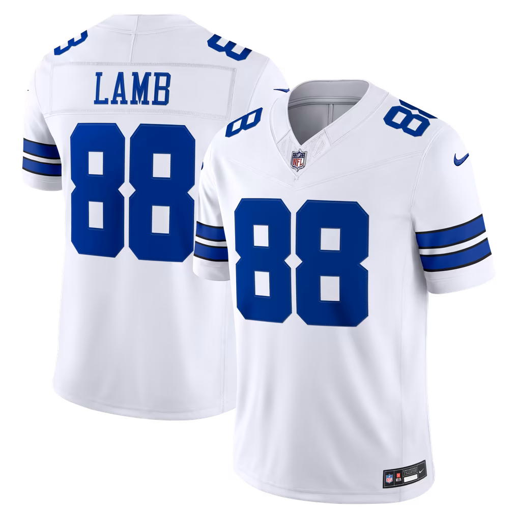 Men's Dallas Cowboys CeeDee Lamb Nike White Vapor F.U.S.E. Stitched Limited Jersey - SUjersey01