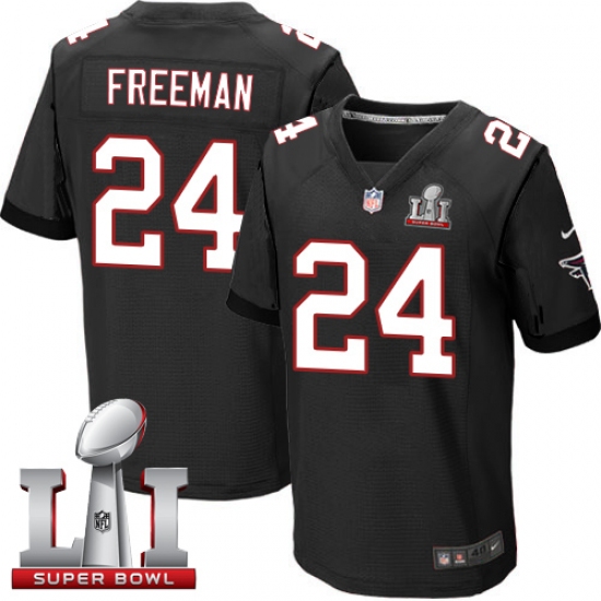Men's Nike Atlanta Falcons #24 Devonta Freeman Elite Black Alternate Super Bowl LI 51 NFL Jersey - Ujersey