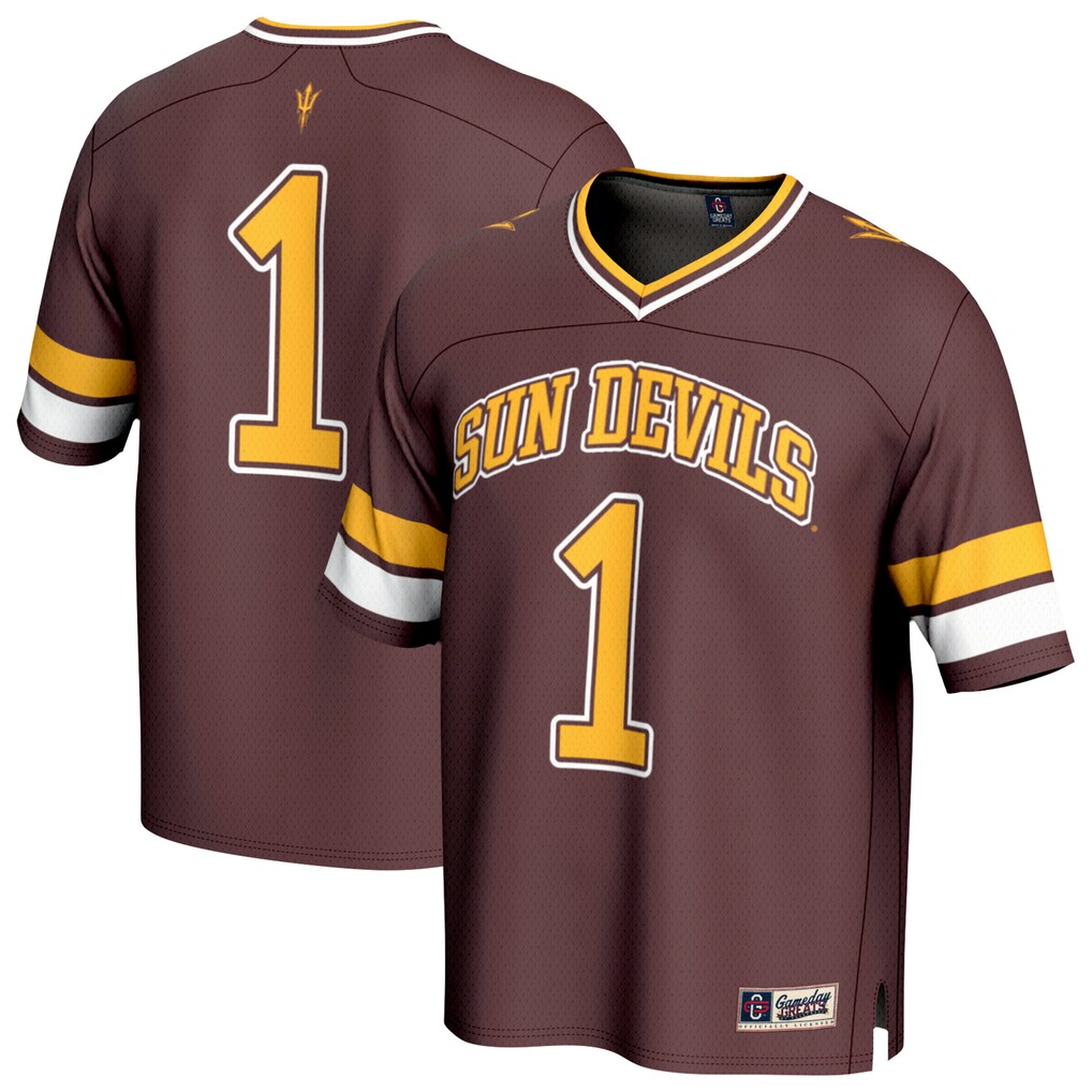 Unisex GameDay Greats Maroon #1 Arizona State Sun Devils Lightweight Collegiate Football Fashion Jersey - U-jersey