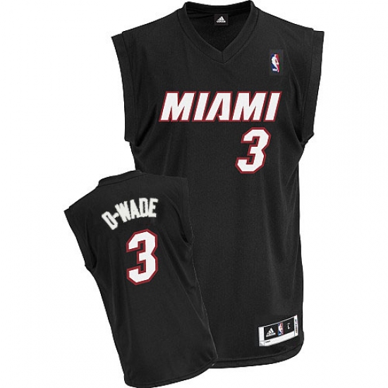 Men's Adidas Miami Heat #3 Dwyane Wade Authentic Black D-WADE Fashion NBA Jersey - Ujersey
