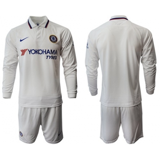 Chelsea Blank Away Long Sleeves Soccer Club Jersey