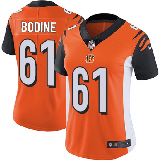 Women's Nike Cincinnati Bengals #61 Russell Bodine Vapor Untouchable Limited Orange Alternate NFL Jersey - Ujersey