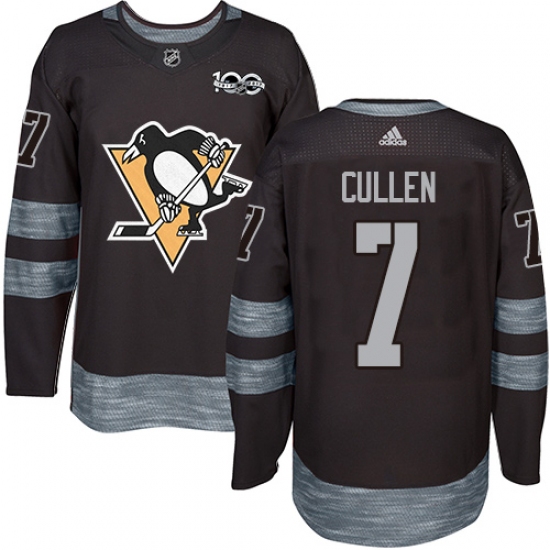 Men's Adidas Pittsburgh Penguins #7 Matt Cullen Authentic Black 1917-2017 100th Anniversary NHL Jersey - Ujersey
