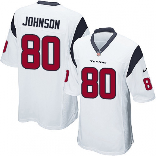 Men's Nike Houston Texans #80 Andre Johnson Game White NFL Jersey