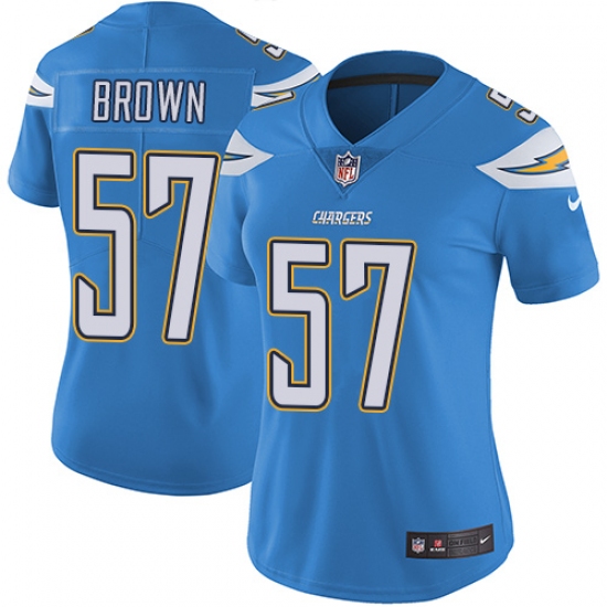 Women's Nike Los Angeles Chargers #57 Jatavis Brown Electric Blue Alternate Vapor Untouchable Limited Player NFL Jersey - Ujersey