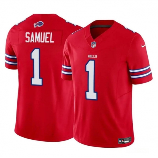 Men's Buffalo Bills #1 Curtis Samuel Red 2023 F.U.S.E. Vapor Untouchable Limited Football Stitched Jersey - Ujersey