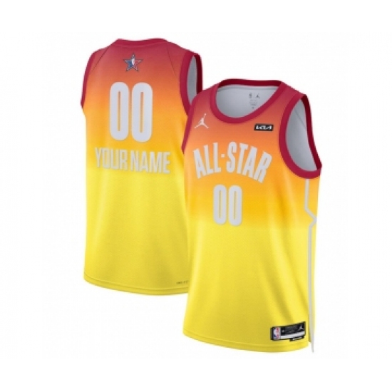 Men's 2023 All-Star Active Player Custom Orange Game Swingman Stitched Basketball Jersey - Ujersey