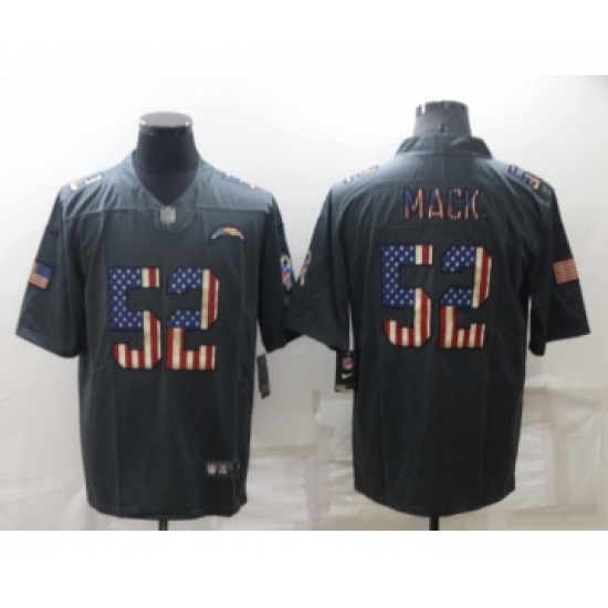 Men's Los Angeles Chargers #52 Khalil Mack Grey Salute To Service USA Flag Stitched Jersey - Ujersey