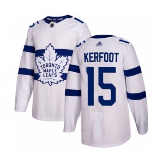 Men's Toronto Maple Leafs #15 Alexander Kerfoot Authentic White 2018 Stadium Series Hockey Jersey