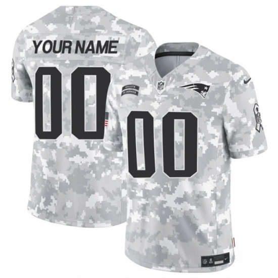Men's New England Patriots Active Player Custom 2024 F.U.S.E Arctic Camo Salute To Service Limited Stitched Jersey - Ujersey