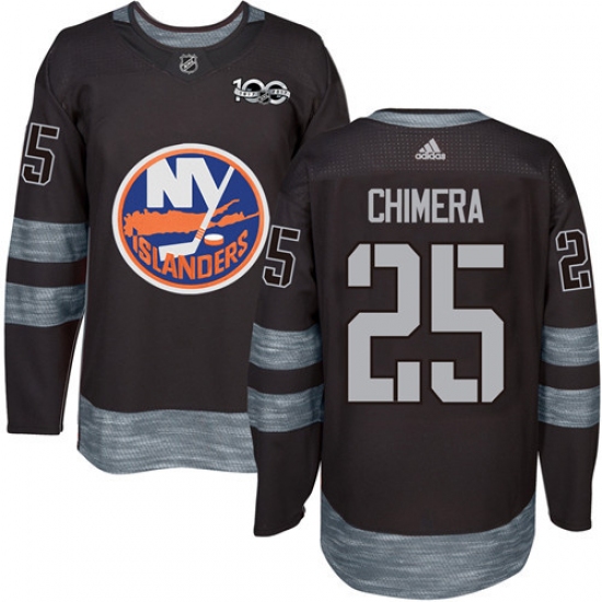 Men's Adidas New York Islanders #25 Jason Chimera Authentic Black 1917-2017 100th Anniversary NHL Jersey - Ujersey