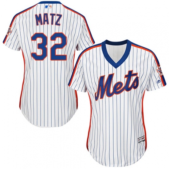 Women's Majestic New York Mets #32 Steven Matz Replica White Alternate Cool Base MLB Jersey - Ujersey