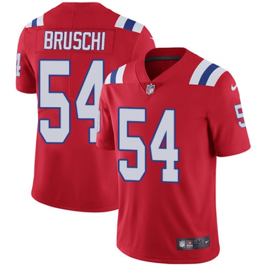 Men's Nike New England Patriots #54 Tedy Bruschi Red Alternate Vapor Untouchable Limited Player NFL Jersey - Ujersey