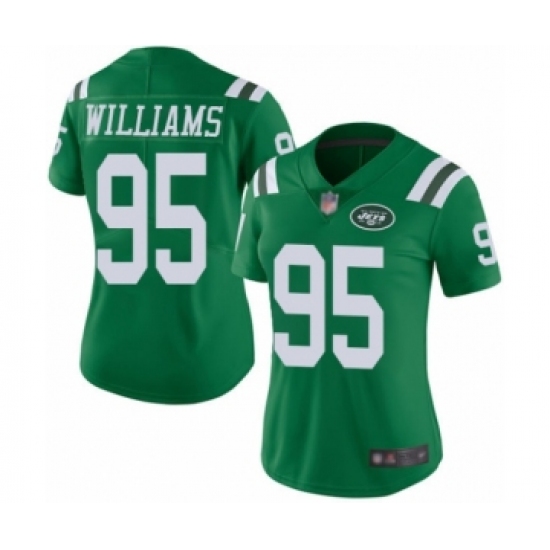 Women's New York Jets #95 Quinnen Williams Limited Green Rush Vapor Untouchable Football Jersey - Ujersey