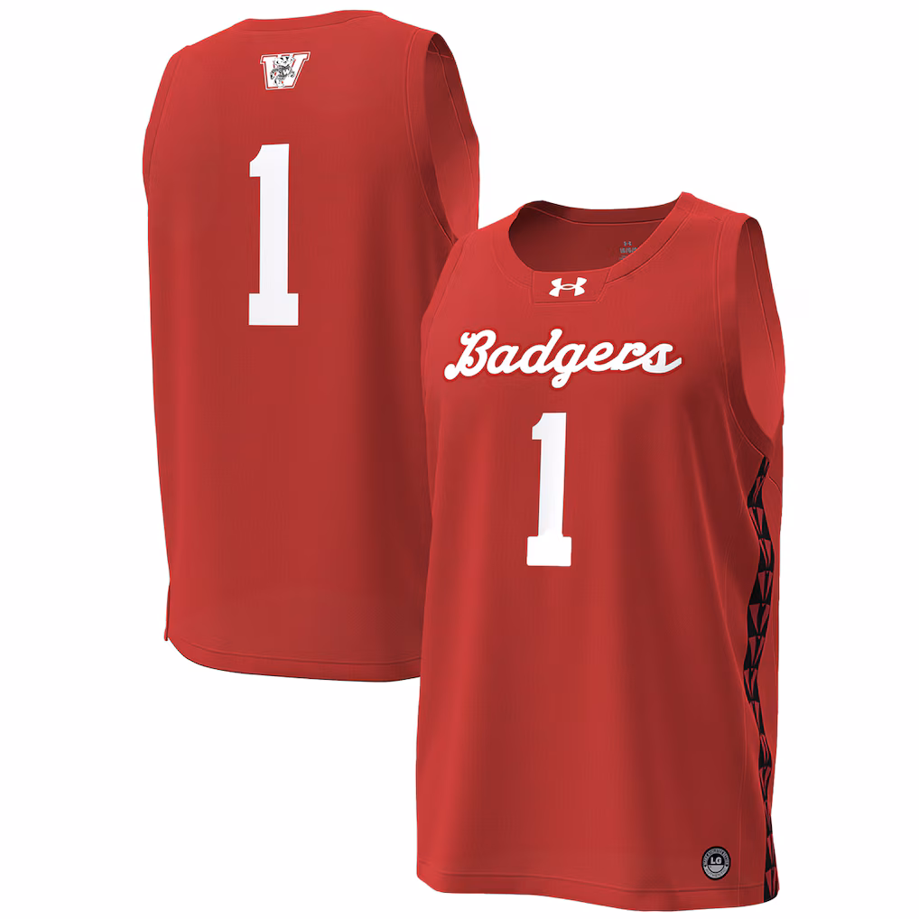 Men's Under Armour #1 Red Wisconsin Badgers Special Game Replica Basketball Jersey
