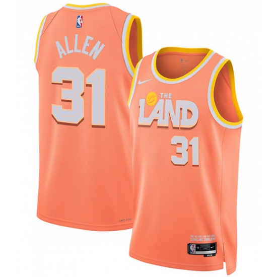 Men's Cleveland Cavaliers #31 Jarrett Allen Orange 2025-26 City Edition Swingman Stitched Jersey - Ujersey