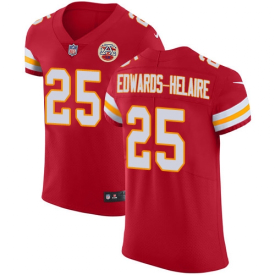 Men's Kansas City Chiefs #25 Clyde Edwards-Helaire Red Team Color Stitched Vapor Untouchable Elite Jersey - Ujersey