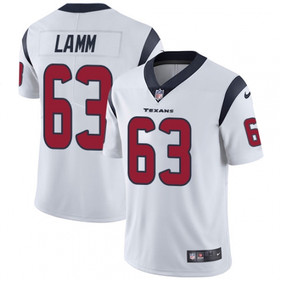 Men's Nike Houston Texans #63 Kendall Lamm White Vapor Untouchable Limited Player NFL Jersey - Ujersey