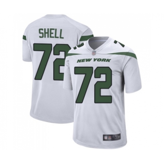 Men's New York Jets #72 Brandon Shell Game White Football Jersey - Ujersey