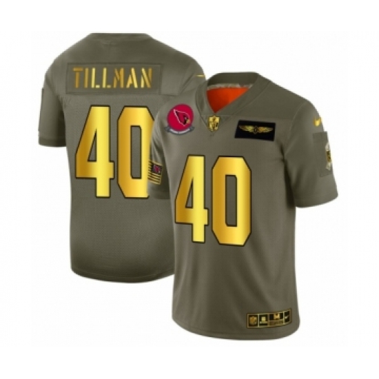 Men's Arizona Cardinals #40 Pat Tillman Limited Olive Gold 2019 Salute to Service Football Jersey - Ujersey
