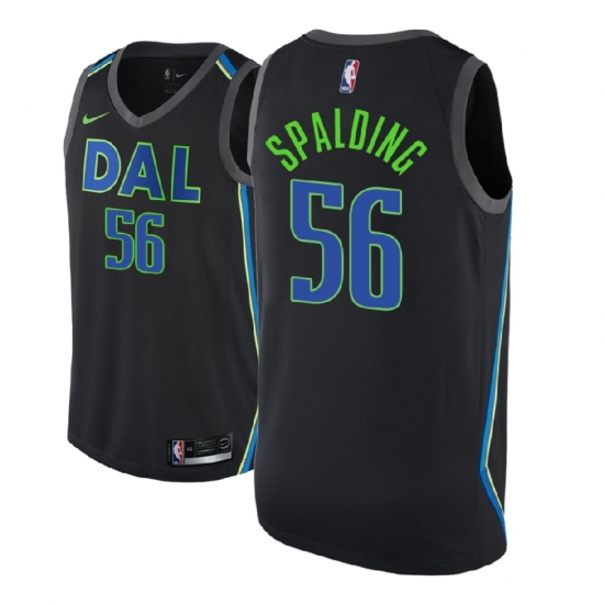 Men NBA 2018-19 Dallas Mavericks #56 Raymond Spalding City Edition Black Jersey - Ujersey