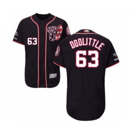 Men's Washington Nationals #63 Sean Doolittle Navy Blue Alternate Flex Base Authentic Collection 2019 World Series Champions Baseball Jersey - Ujersey