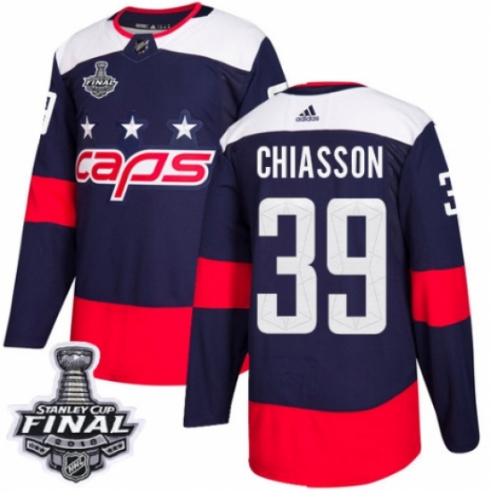 Men's Adidas Washington Capitals #39 Alex Chiasson Authentic Navy Blue 2018 Stadium Series 2018 Stanley Cup Final NHL Jersey - Ujersey