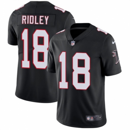 Men's Nike Atlanta Falcons #18 Calvin Ridley Black Alternate Vapor Untouchable Limited Player NFL Jersey - Ujersey