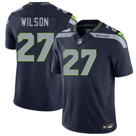Men's Seattle Seahawks #27 Emanuel Wilson Navy 2026 F.U.S.E. Vapor Untouchable Limited Football Stitched Jersey - Ujersey