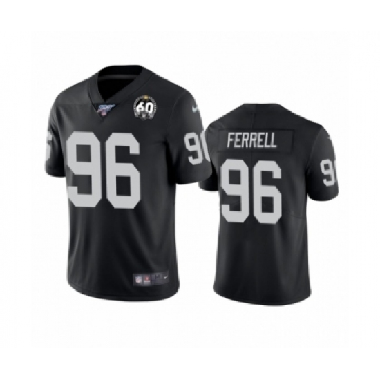 Youth Oakland Raiders #96 Clelin Ferrell Black 60th Anniversary Vapor Untouchable Limited Player 100th Season Football Jersey