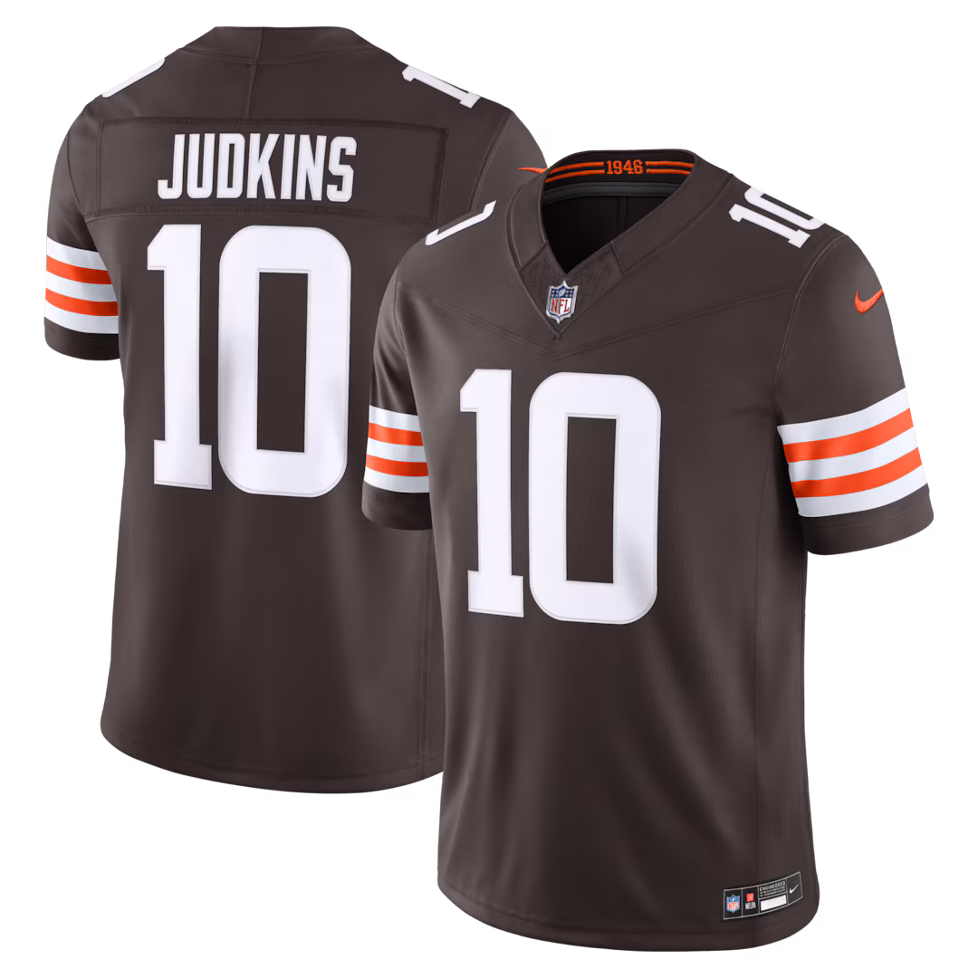 Men's Cleveland Browns Quinshon Judkins Nike Brown Team Vapor F.U.S.E. Stitched Limited Jersey