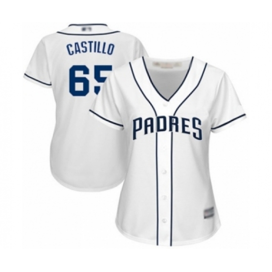 Women's San Diego Padres #65 Jose Castillo Authentic White Home Cool Base Baseball Player Jersey - Ujersey