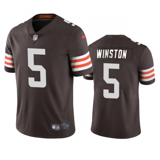 Men's Cleveland Browns #5 Jameis Winston Brown Vapor Limited Football Stitched Jersey - Ujersey