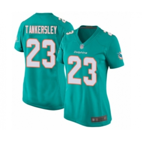 Women's Miami Dolphins #23 Cordrea Tankersley Game Aqua Green Team Color Football Jersey - Ujersey