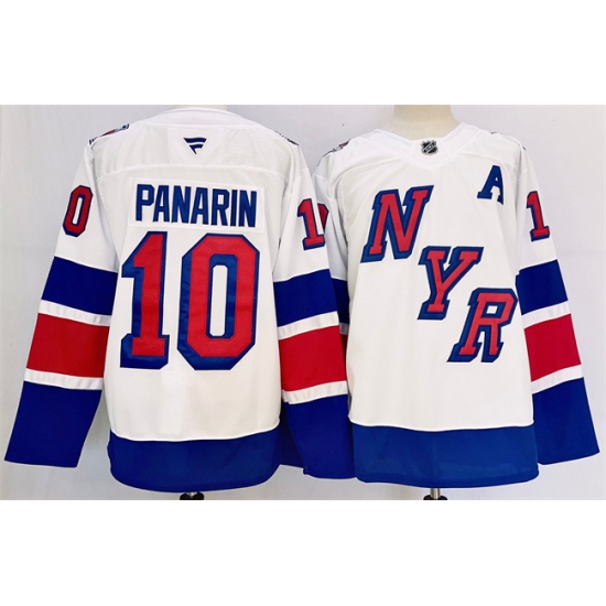 Men's New York Rangers #10 Artemi Panarin White 2024-25 Stadium Series Stitched Jersey - Ujersey