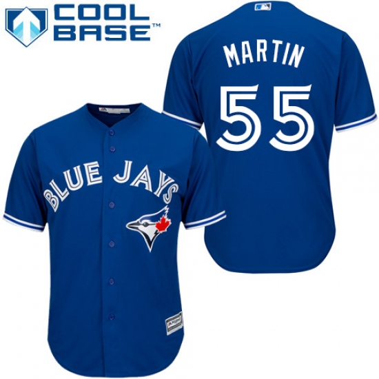 Women's Majestic Toronto Blue Jays #55 Russell Martin Replica Blue MLB Jersey - Ujersey