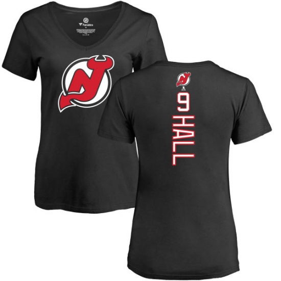 NHL Women's Adidas New Jersey Devils #9 Taylor Hall Black Backer T-Shirt - ujerseystore