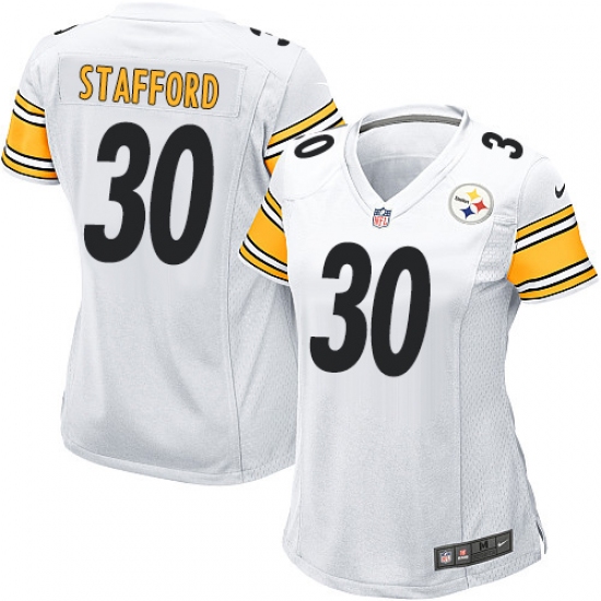 Women's Nike Pittsburgh Steelers #30 Daimion Stafford Game White NFL Jersey - Ujersey