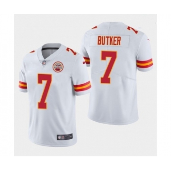 Men’s Kansas City Chiefs #7 Harrison Butker White Vapor Untouchable Limited Stitched Jersey - Ujersey