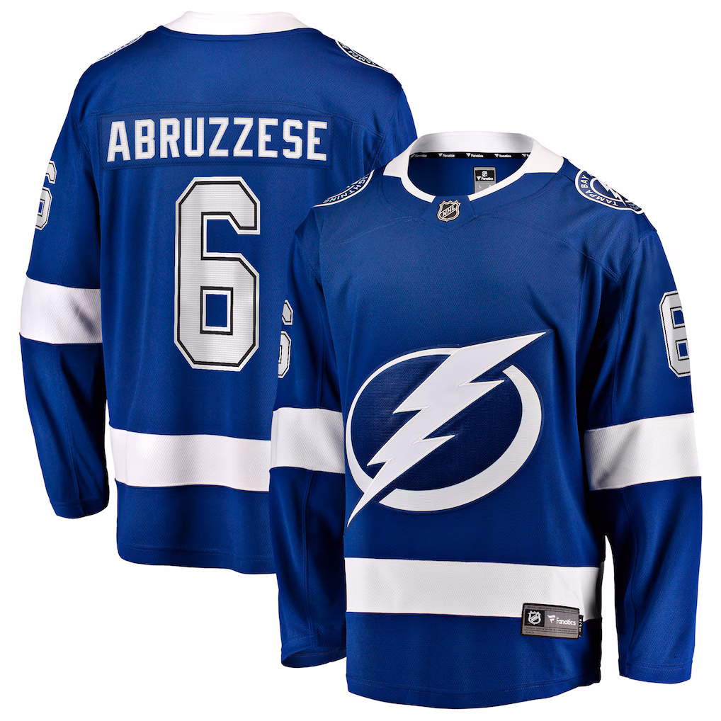 Men's Tampa Bay Lightning Nick Abruzzese Fanatics Blue Home Breakaway Jersey - Ujersey NHL