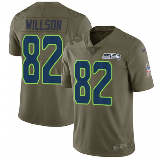 Men's Nike Seattle Seahawks #82 Luke Willson Limited Olive 2017 Salute to Service NFL Jersey - Ujersey