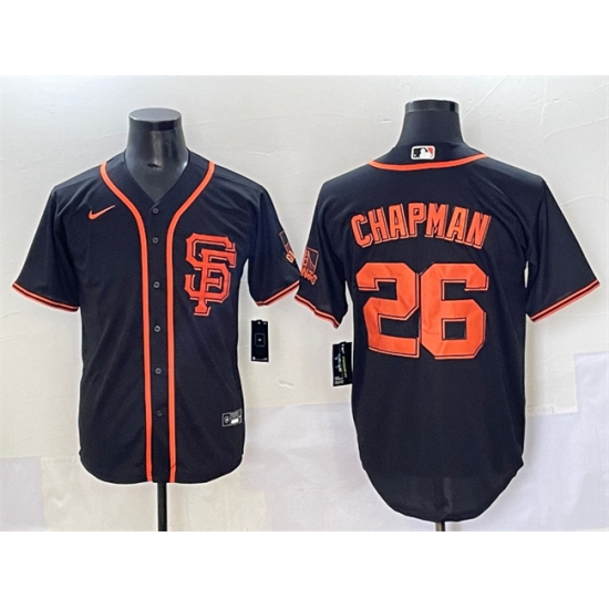 Men's San Francisco Giants #26 Matt Chapman Black Cool Base Stitched Baseball Jersey - Ujersey