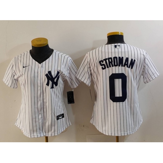 Women's New York Yankees #0 Marcus Stroman White Cool Base Stitched Jersey - Ujersey