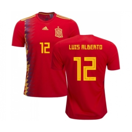 Spain #12 Luis Alberto Home Soccer Country Jersey