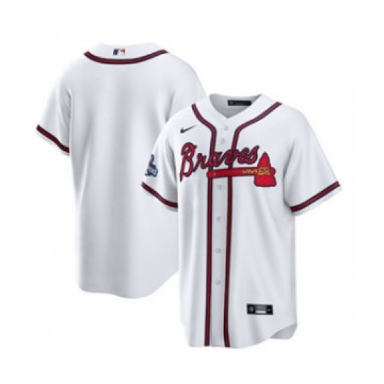 Men's Atlanta Braves Blank 2021 White World Series Champions Cool Base Stitched Jersey - Ujersey