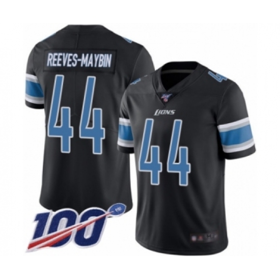 Men's Detroit Lions #44 Jalen Reeves-Maybin Limited Black Rush Vapor Untouchable 100th Season Football Jersey - Ujersey
