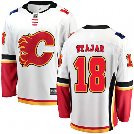 Youth Calgary Flames #18 Matt Stajan Fanatics Branded White Away Breakaway NHL Jersey - Ujersey